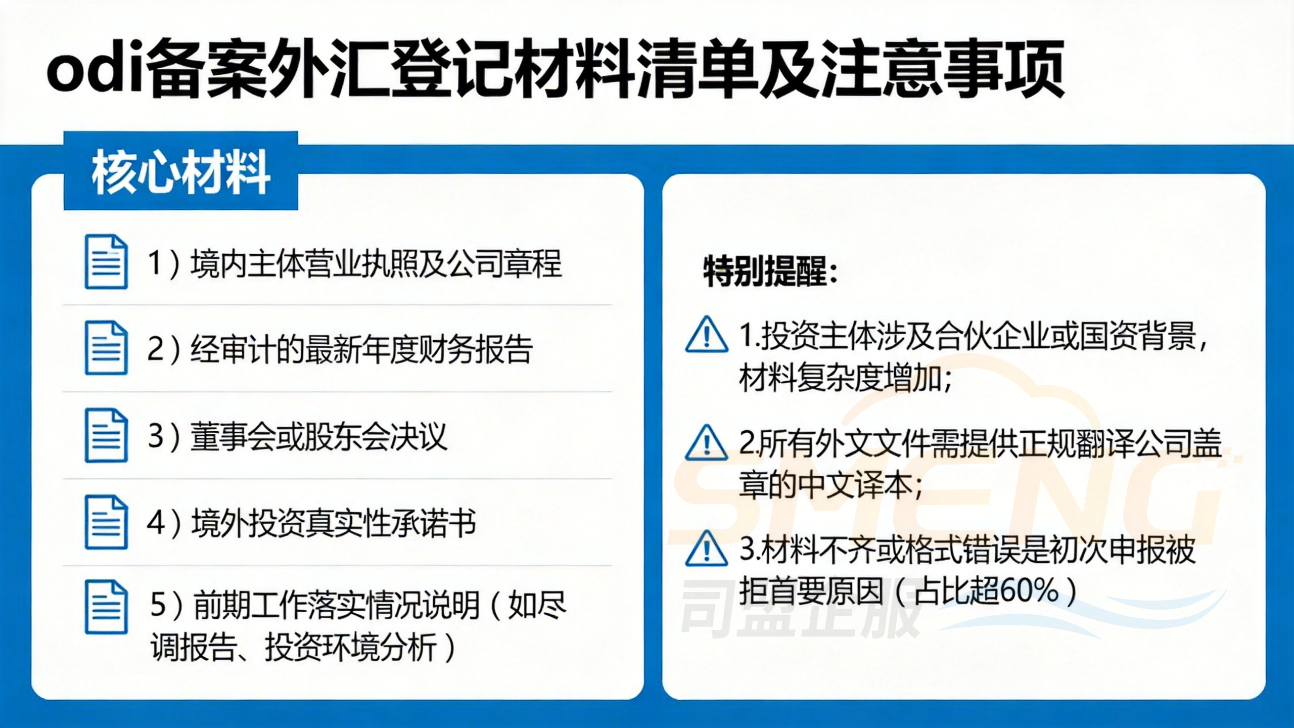 ODI备案外汇登记材料清单：一份也不能少