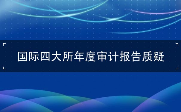 国际四大所年度审计报告质疑