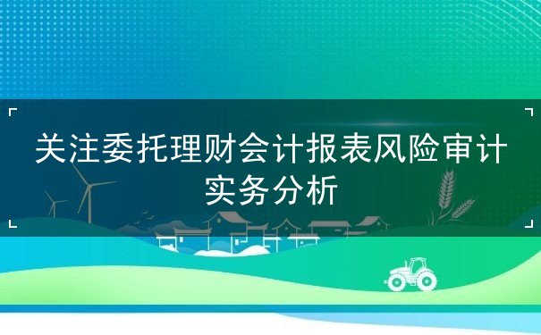 关注委托理财会计报表风险审计实务分析