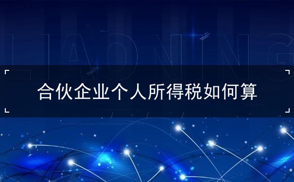 合伙企业个人所得税怎么算