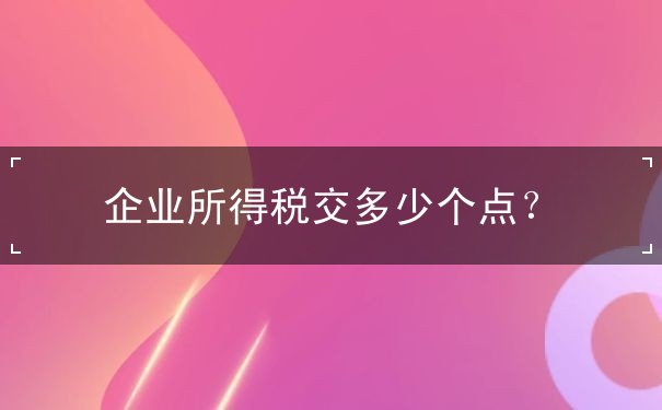 企业所得税交多少个点？