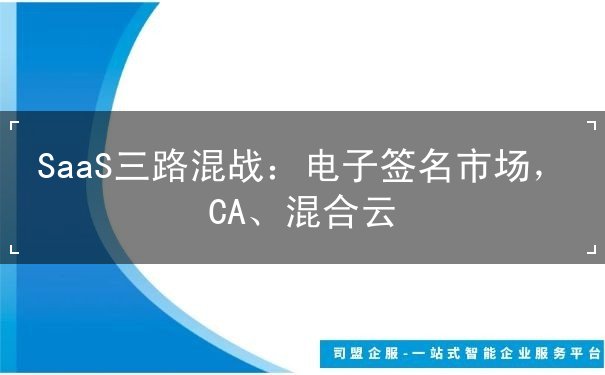 SaaS三路混战：电子签名市场，CA、混合云