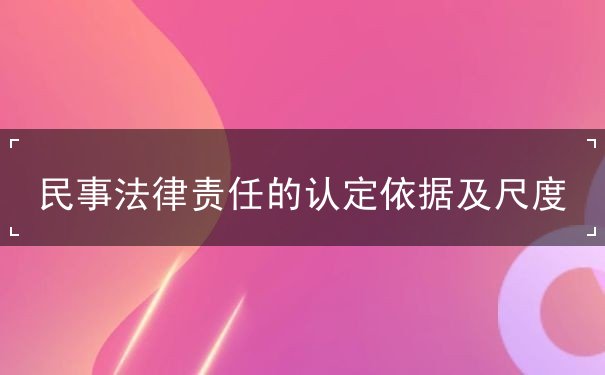 民事法律责任的认定依据尺度