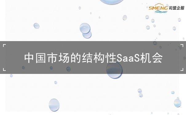 中国市场的结构性SaaS机会