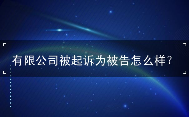 有限公司被起诉会怎么样