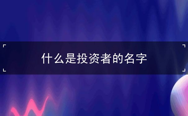 什么是投资者的名字