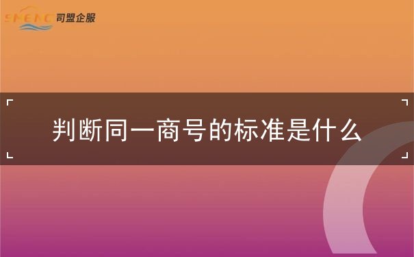 判断同一商号的标准是什么