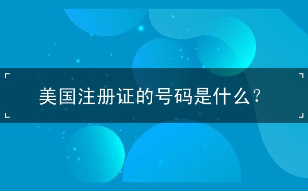 美国注册证的号码是什么